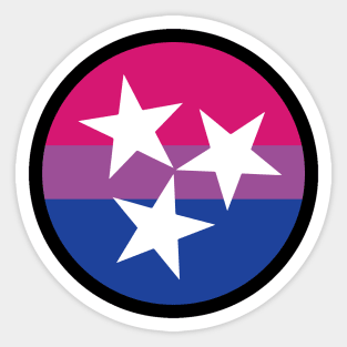 Tennessee Flag Bisexual Pride Shirt, TN Flag, LGBT, LGBTQIA, Rainbow, Pansexual, Asexual, Pride flag, Gay, Lesbian, Trans, Queer, Nashville, Memphis, Chattanooga Sticker